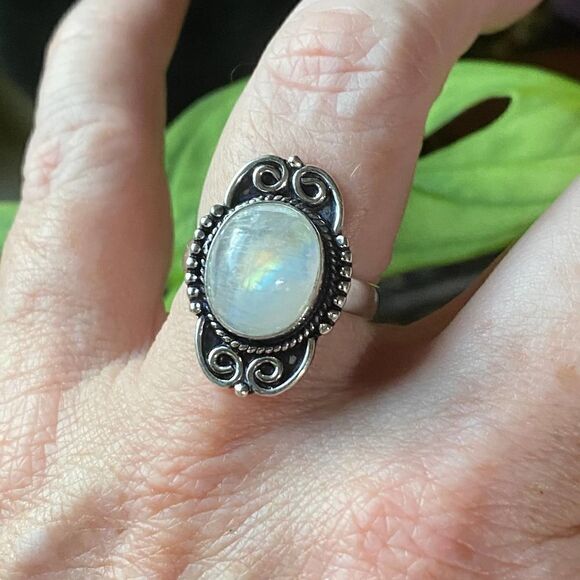 Moonstone Ring Size 8 - Picture 2 of 5